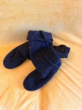 UGG Black Knit Boots with Button Cuff